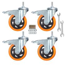 Rodas Stem Caster Wheels YEWEKE Heavy Duty PVC com freio de 4 polegadas