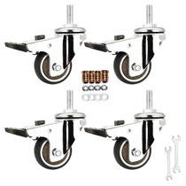 Rodas TPR giratórias de 360 da Stem Casters YEWEKE com freio de 2 polegadas Rodas TPR giratórias de 360 da Stem Casters YEWEKE com freio de 2 polegadas