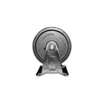 Rodinha 152mm Ferro com Borracha 6 Polegadas com Placa Fixa