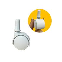 Rodinha 30mm Duplo PP com Pino de Encaixe Branco