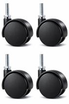Rodinha Cama Box Rosca 5/16 Kit com 4 em Nylon Preto