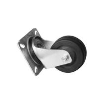 Rodinha Cinza 3 Polegadas Borracha s freio c Placa Giratória