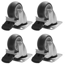 Rodinha Cinza 3 Polegadas BP com Freio c/ Parafuso Giratório