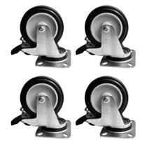 Rodinha Cinza 5 Polegadas BP com Freio c/ Parafuso Giratório