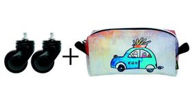 Rodinha de Mala de Viagem Avulsa + Nécessaire Box Aquarela Paris People's Car