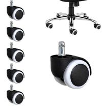Rodinha Giratoria de Cadeira Para Escritorio Kit 5 Uni Resistente Home Office Casa Enroscar Firme Trabalho Estudo Quarto