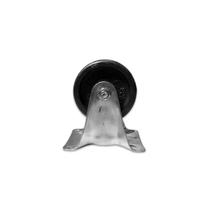 Rodinha Preta 3 Polegadas Ferro Sem freio com Placa Fixa