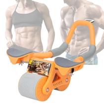 Rodinha Roda Rolo Para Exercício Abdominal Dupla Academia Cross + Suporte Celular - DDH