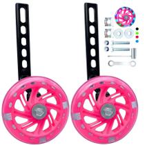 Rodinhas de apoio YTKD com luzes intermitentes para bicicletas de 12 a 20 polegadas, rosa Rodinhas de apoio YTKD com luzes intermitentes para bicicletas de 12 a 20 polegadas, rosa