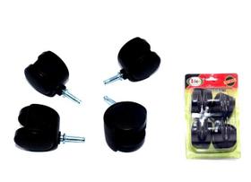 Rodinhas para Cadeiras e Móveis Pino grosso fino rosca parafusar Kit 4 peças Rodinhas para Cadeiras e Móveis Pino grosso fino rosca parafusar Kit 4 peças