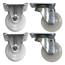 Rodinhas Rodas Rodízios 2 Giratórias + 2 Fixas - 3 cm. Móveis Pequenas Mini