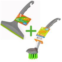 Rodinho de Pia 15cm + Escova de Limpeza Redonda Alklin kit