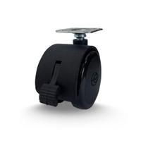 Rodízio 2 Pol C/Freio Roda de Nylon - 20Kg - Casterine Rodízio 2 Pol C/Freio Roda de Nylon - 20Kg - Casterine
