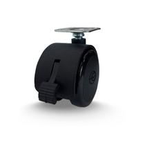 Rodízio 2 Pol C/Freio Roda de Nylon - 20Kg - Casterine Rodízio 2 Pol C/Freio Roda de Nylon - 20Kg - Casterine