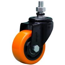 Rodízio 3" 76mm Linha Black Espiga Parafuso 1/2" Anti Risco Móveis 70kg Laranja - Colson - 6595