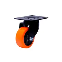 Rodizio 40mm PVC Para Moveis Sem Trava Laranja