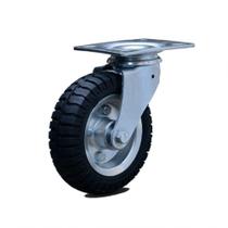 Rodizio 6x2 Com Pneu Maciço 6" Polegada Com Placa Sem Freio