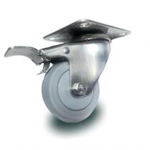 Rodizio Aço Inox 3 Pol. Com Freio Roda Macia