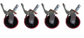 Rodizio Andaimes PU 6 Polegada Haste 32mm (4 Und) Biffe Rodizio Andaimes PU 6 Polegada Haste 32mm (4 Und) Biffe