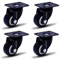 Rodizio Black Para Carrinhos E Móveis Roda Preta Kit Glb 210