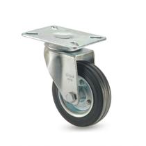 Rodizio Borracha 4 Pol. Placa S/ Freio Rolamento Rolete