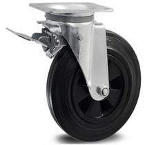 Rodizio Borracha 8x2 Pol.com Freio P/lixeira Glpf.82.bm.fp