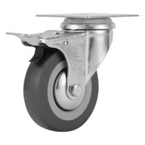 Rodizio borracha cinza girator freio 75mm 3" mtx Rodizio borracha cinza girator freio 75mm 3" mtx