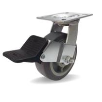 Rodizio borracha elastomera 6 pol. com freio c/rolamentt. 250kg