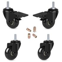 Rodízio Caster Hirate 2 com haste rosqueada 5/16-18UNC, pacote com 4 Rodízio Caster Hirate 2 com haste rosqueada 5/16-18UNC, pacote com 4