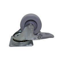 Rodízio Chapa Giratória Industrial Roda 50 Mm Com Trava