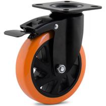 rodizio colson base giratoria com freio 6 polegadas laranja rodizio colson base giratoria com freio 6 polegadas laranja