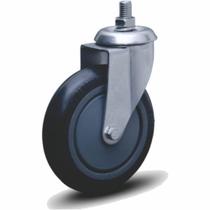 Rodízio Colson Giratório 4P com Espiga e Roda Borracha Capacidade 90Kg Rodízio Colson Giratório 4P com Espiga e Roda Borracha Capacidade 90Kg