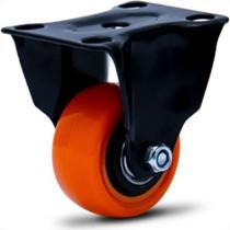 Rodizio Colson Polietileno Base Fixa Laranja Sem Trava 41Mm