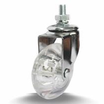 Rodízio Cromado Colson Base Giratória 75mm com Espiga sem Freio Roda Gel Capacidade 50kg