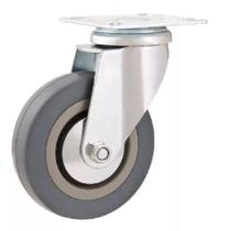 Rodízio De Borracha C/ Base Giratória Sem Freio 50mm 27kg