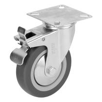 Rodizio de borracha cinza giratorio com freio 55 kg 1pc mtx