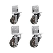 Rodízio De Borracha Macia Em Forma De L 4 Peças Universal Roda Giratória De 1-2 Polegadas Para Rodízio De Borracha Macia Em Forma De L 4 Peças Universal Roda Giratória De 1-2 Polegadas Para