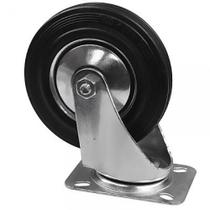 Rodízio de Borracha Placa Giratória 412 4 x 1 1/2Pol - Suporta 130kg - Worker