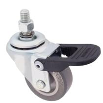 Rodízio de PVC 2 polegadas com rosca giratória e com freio 40022