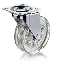 Rodízio De Silicone 75Mm Gel Transparente Base Giratória Xf