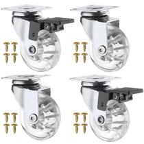 Rodizio De Silicone Para Moveis De 50mm (2 Com freio + 2 Sem Freio) - Capacidade De Peso 200kg