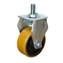 Rodízio Espiga Fixo 3 Polegadas PU com Aro de Ferro Fundido