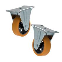 Rodizio Fixo 2 polegadas Roda ferro com PU 80 KG Schioppa (2 Unidades)