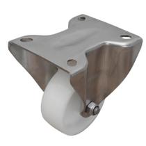 Rodízio Fixo 3 polegadas Inox AISI 304 com Roda de Nylon Puro Resistente e Durável Rodízio Fixo 3 polegadas Inox AISI 304 com Roda de Nylon Puro Resistente e Durável