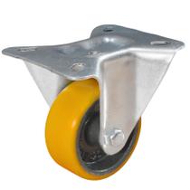 Rodizio Fixo 3 Polegadas Série 12 Industrial com Placa em Poliuretano e Núcleo em Ferro Fundido