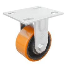 Rodízio Fixo 4x2 Ajax Roda de Ferro Revestida em Poliuretano, Suporta 400 kg Industrial e Logística