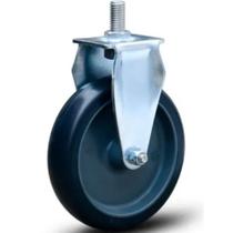 Rodízio fixo 5" PVC espiga - FLE.512.BP.FP