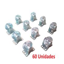 Rodizio Fixo 50mm Silicone Cristal 60 Peças - D'Zainer