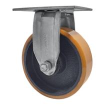 Rodízio Fixo 6" FIR 62 UFK Poliuretano Laranja 450kg RODCAR - 1 Un Borrachas Londrina