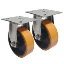 Rodízio Fixo 6" FIR 62 UFK Poliuretano Laranja 450kg RODCAR - 2 Un Borrachas Londrina Rodízio Fixo 6" FIR 62 UFK Poliuretano Laranja 450kg RODCAR - 2 Un Borrachas Londrina